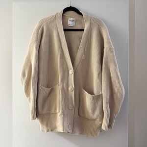 Abercrombie & Fitch Cream Button-Up Cardigan